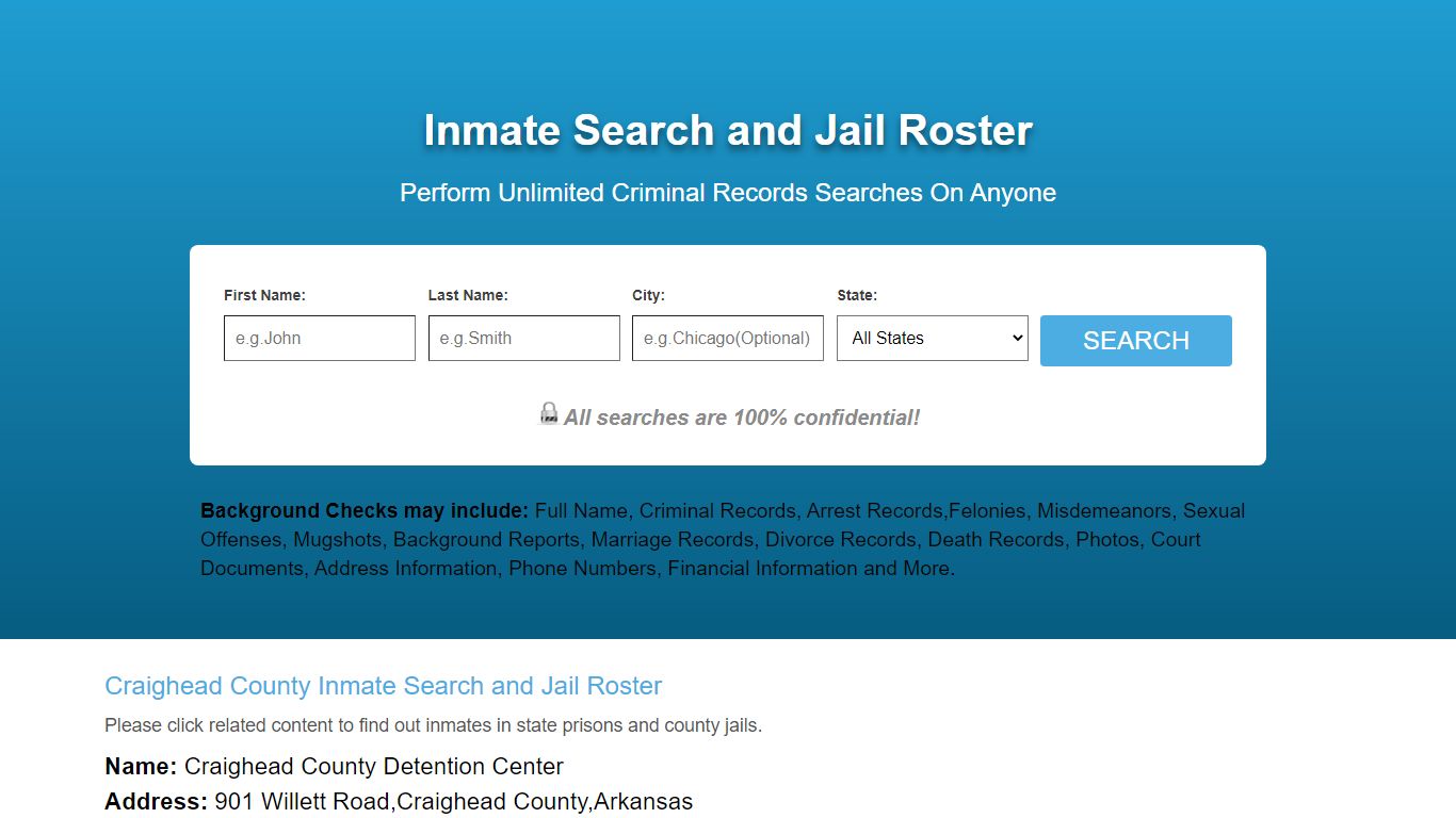 Craighead County Inmate Search and Jail Roster